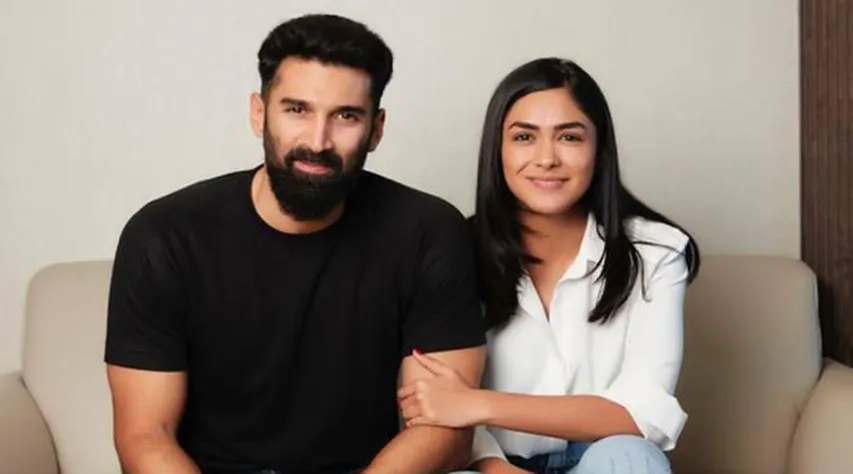Mrunal Thakur reunites with Gumrah co-star, Aditya Roy Kapur in Delhi