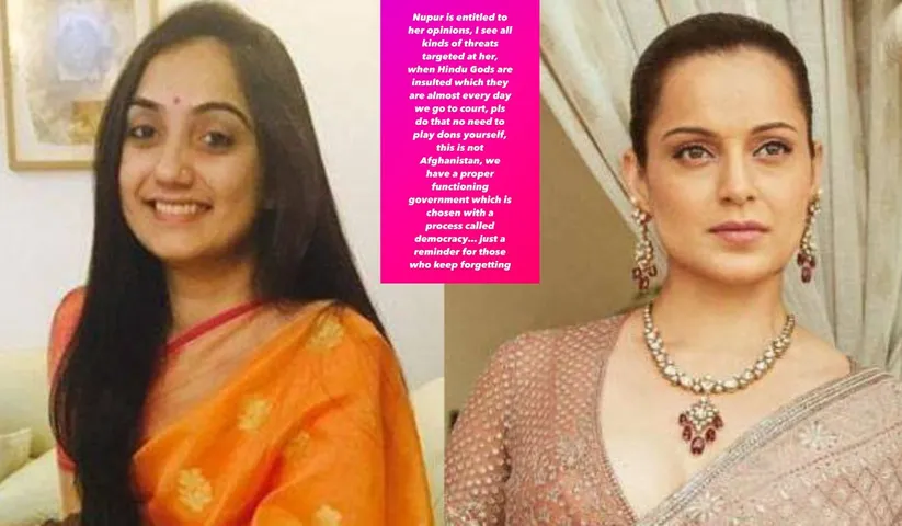 Actress Kangana Ranaut seen supporting Ex- BJP leader Nupur Sharma