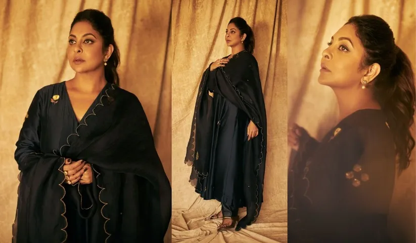 Shefali Shah spreads ethnic vibes in hand embroidered silk kalidar kurta set by Label Earthen!