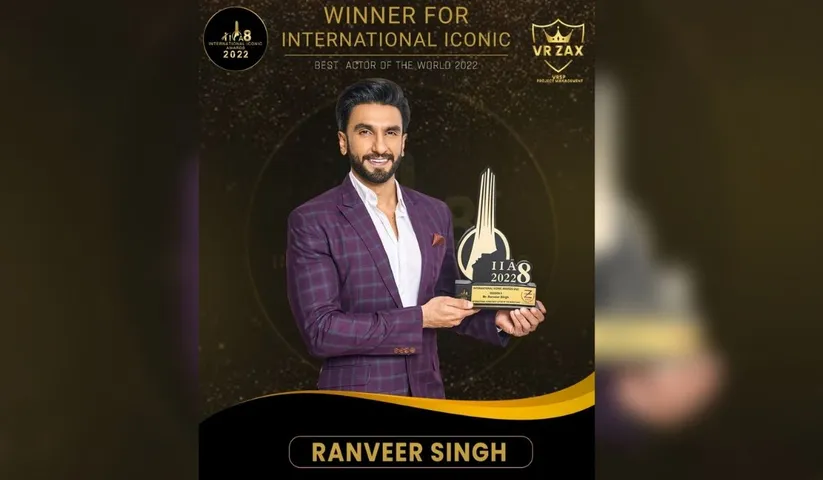 Ranveer Singh Wins Season 8 International Iconic Award for Best Actor in the World 2022