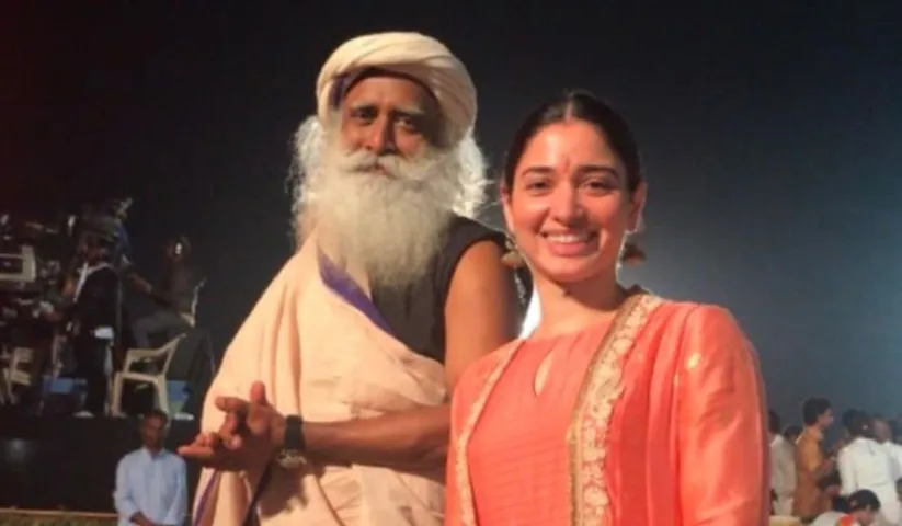 Philanthropist Tamannaah Bhatia attends Sadhguru's Save The Soil initiative in Coimbatore