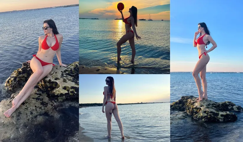 Ufff! Giorgia Andriani leaves the internet sweating and flaunts her svelte figure in a red bikini from Salento Beach in Italy. See pics