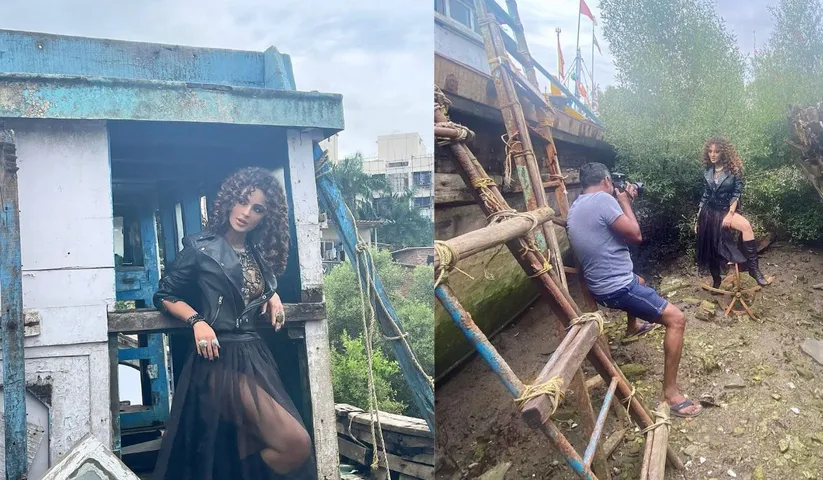 Seerat Kapoor shoots at a rusty location, risking her life. Check out the pictures now