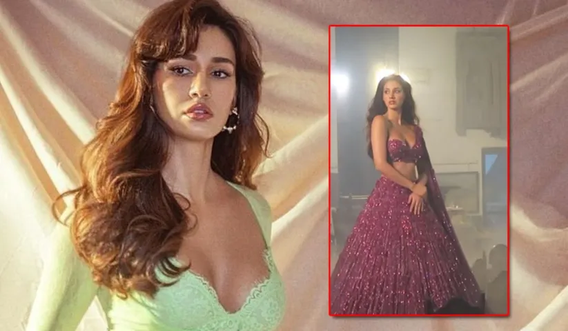 Disha Patani Looks Bold & Vivacious In This Ruby Two piece dress