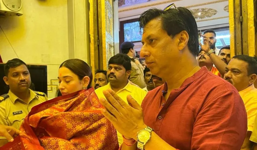 Madhur Bhandarkar and Tamannaah Bhatia snapped at Siddhivinayak temple