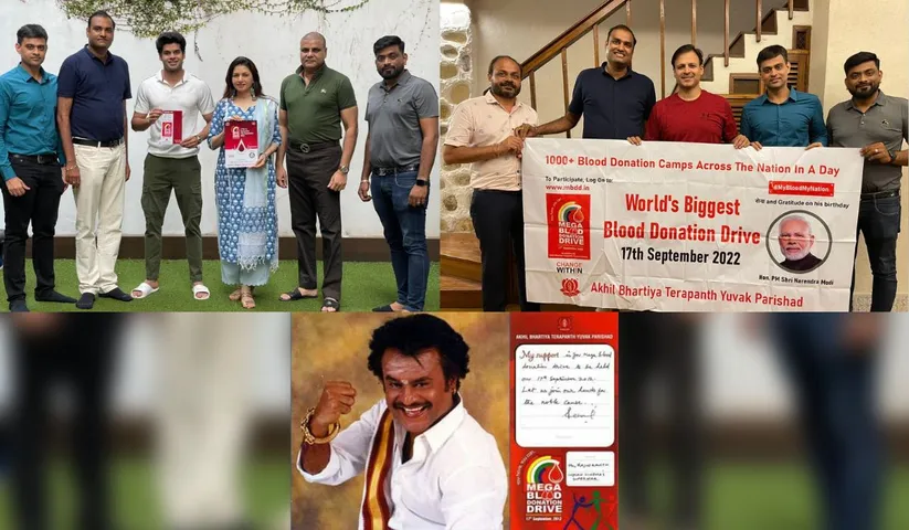 Rajinikant, Vivek Oberoi and other bollywood celebs support ABTYP's mega blood donation drive across India on Prime Minister Narendra Modi's birthday!