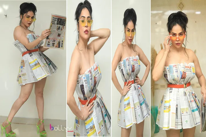 Nikita Rawal covered with Newspaper (2)