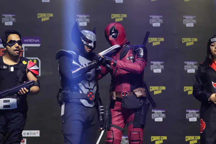 Cosplayers at the competition at Delhi Comic Con 2022