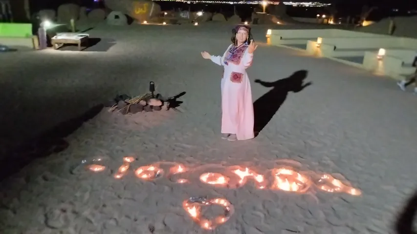 World famous Opera Singer Gioconda  Vessichelli, looked every inch the Queen of the Desert in Egypt's Bedouin Night Show