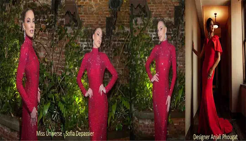 <strong>Anjali Phougat designs shines in Miss Universe - Sofia Depassier Miss Universe chilli wearing designer dream collection</strong>
