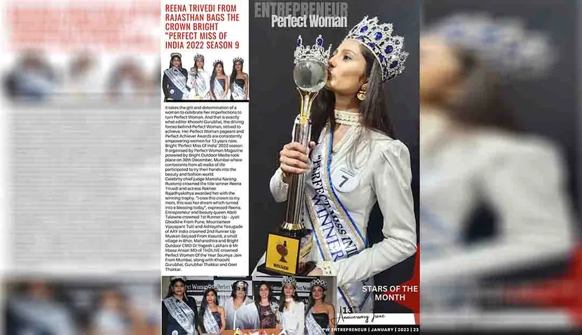 Reena Trivedi from Rajasthan bags the Crown Bright “Perfect Miss India 2022 Season 9