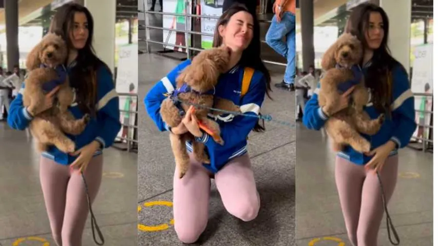 Giorgia Andriani And Hugo's Reunion At The Mumbai Airport (1)