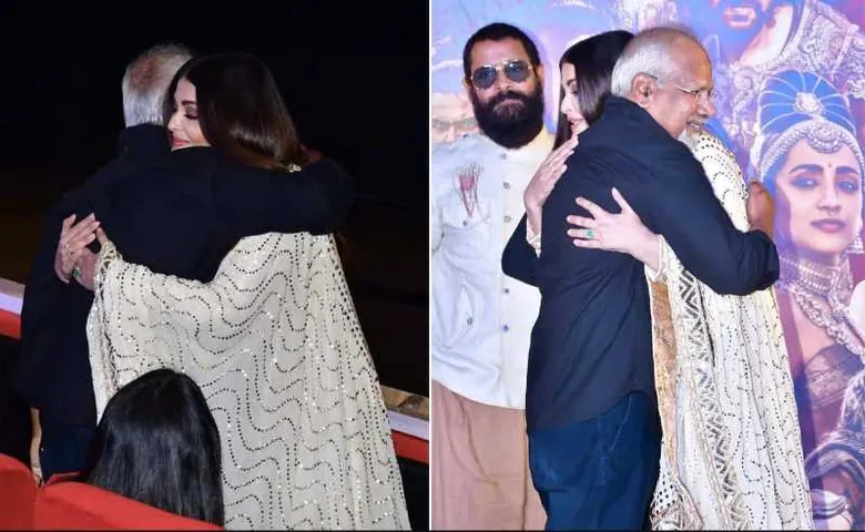 PS-2-- Mani Rathnam hugs Aishwarya Rai Bachchan event