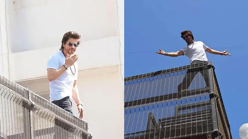 Shah Rukh Khan greets Eid Mubarak: SRK at fans from Mannat, wishes them