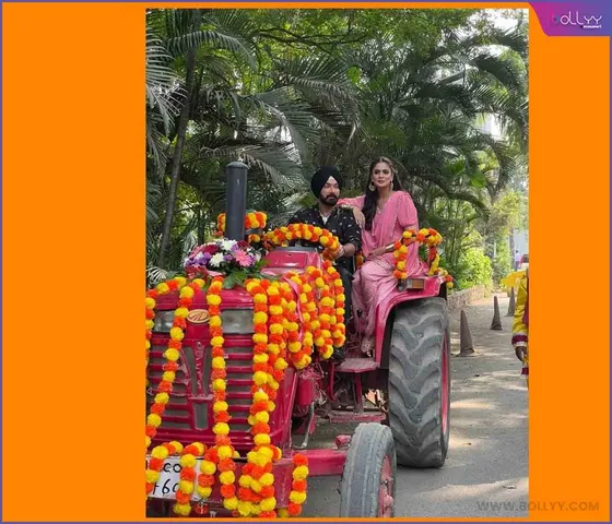 Spreading the Balle Balle vibes at the press conference! Avinesh Rekhi and Tanisha Mehta enter on top of a tractor during the launch of their upcoming show