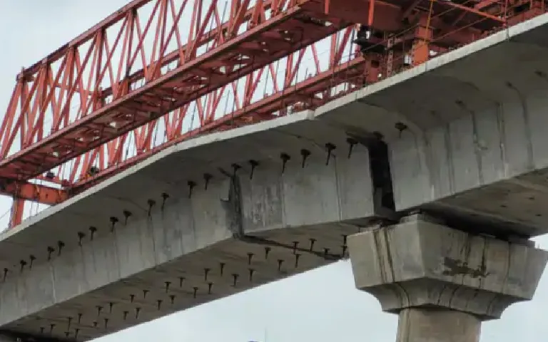 Section of under-construction Metro bridge develops crack in Surat