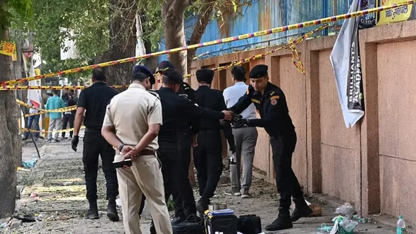 Cloud of smoke after blast outside Delhi CRPF school