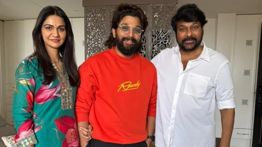 Allu Arjun pays visit to Chiranjeevi after getting interim bail