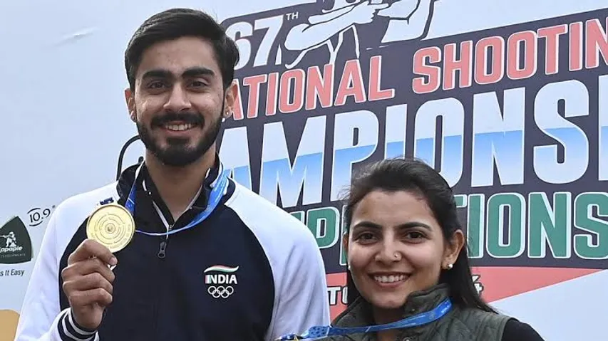 Maheshwari Chauhan and Anantjeet Singh Naruka win Skeet mixed team title for Rajasthan at National Shooting Championship