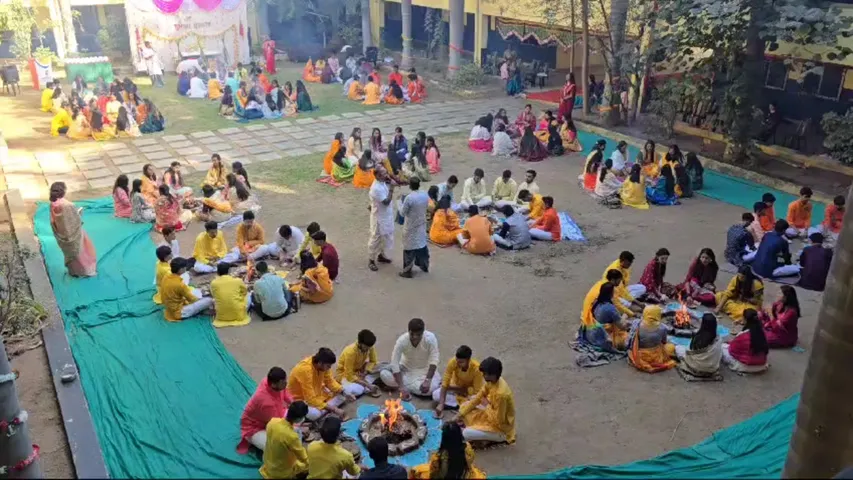 Jay Ambe International School, Bharuch organises Saraswati Pujan for Board Exam Students