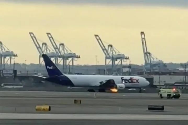 FedEx cargo plane catches fire mid-air after bird strike
