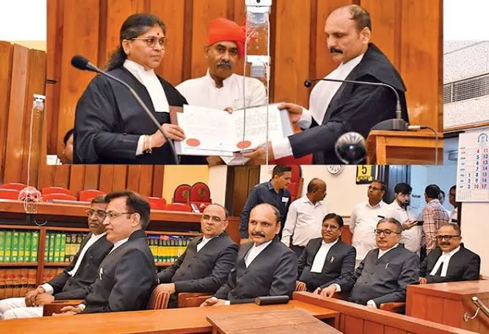 Gujarat Chief Justice Sunita Agarwal administers oath to seven new HC judges