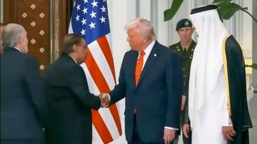 Mukesh Ambani meets Donald Trump at Qatar's Lusail Palace