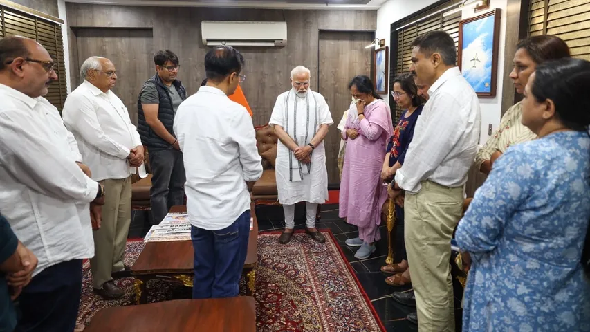 Air India Ahmedabad plane crash: PM Modi meets Vijay Rupani famly members