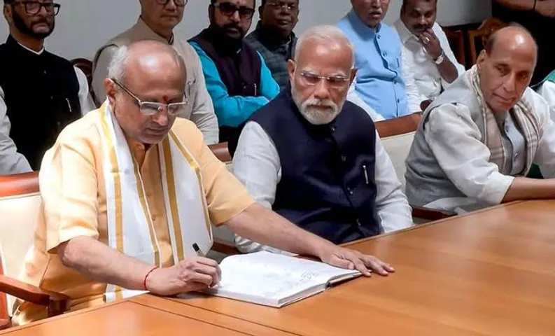 NDA’s VP Candidate C P Radhakrishnan files nomination, pays tributes at Prerna Sthal ahead of Sept 9 election