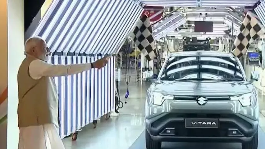 PM Modi flags off ‘Made In India’ battery electric vehicle ‘E-Vitara’ and inaugurates hybrid battery electrodes Plant in Gujarat