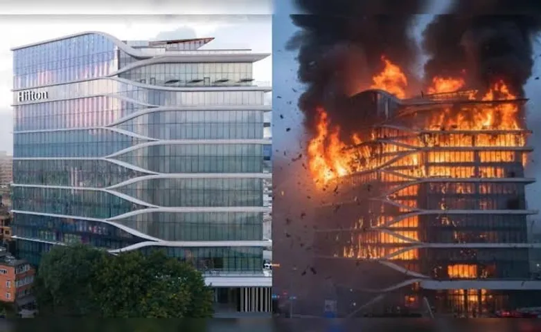 Kathmandu's tallest hotel, Hilton, now a charred building after Gen Z protests