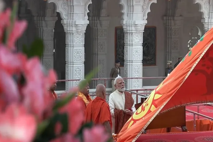 PM Modi hoists Dharm Dhwaja Atop Shri Ram Janmabhoomi Mandir in Ayodhya