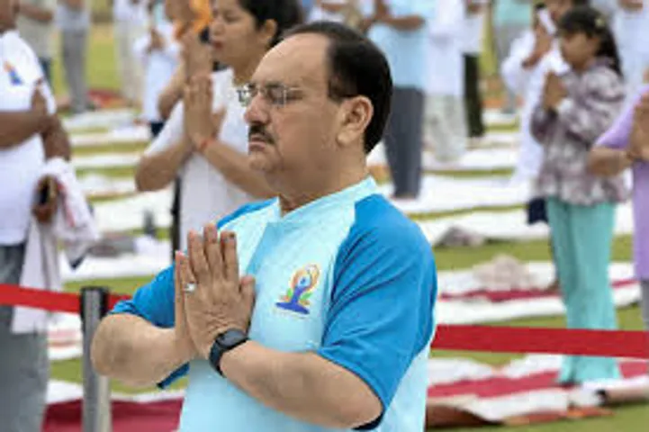 J.P Nadda: People should add up yoga in daily life 