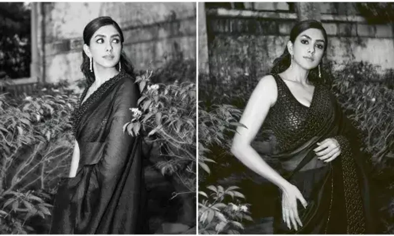 Mrunal Thakur is a 'Vintage Soul' in Rs.82k embroidered silk saree for Jersey promotions