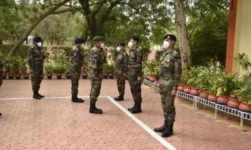 Lieutenant General JS Nain, General Officer Commanding-in-Chief, Southern Command reviews operational readiness of Golden Katar division