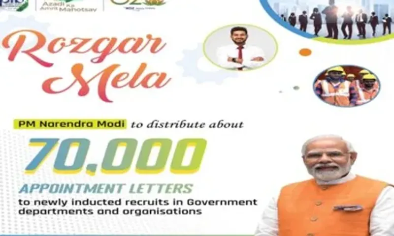 Prime Minister Modi to distribute 70,000 appointment letters to newly inducted recruits during Rozgar Mela today