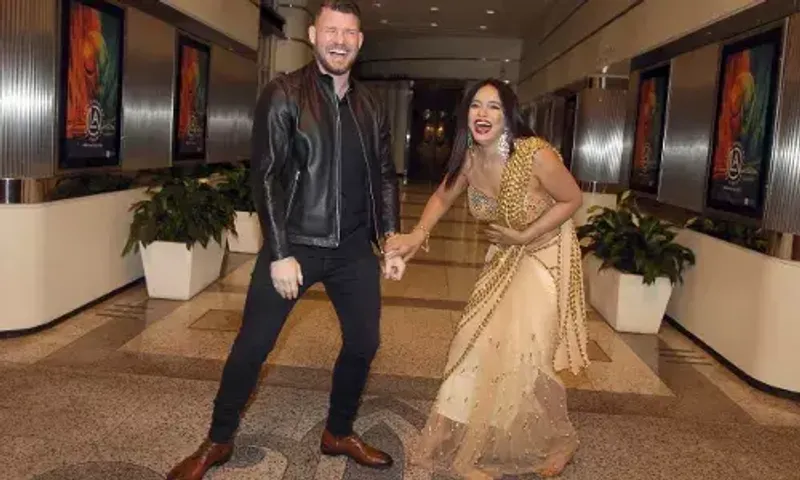 Nitu Chandra Srivastava sports a stunning saree look in her Hollywood debut movie premiere