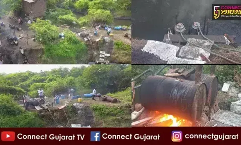 Vadodara police used drones to crack down on illegal liquor breweries operating in outskirts of city
