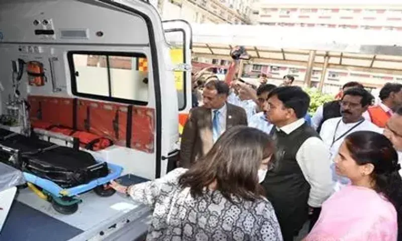 Health Minister Mansukh Mandaviya flags off 33 Ambulances from New Delhi