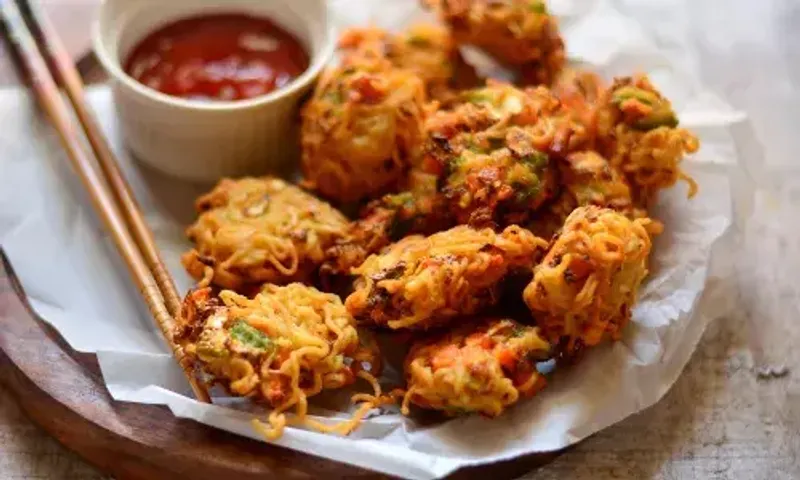 A mouth watering snack made out of our fav noodles-Maggi pakoda
