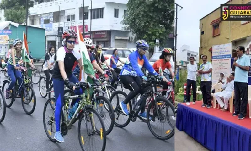 200 teenagers, girls and women joined the Azadi Ka Amrut Mahotsav cycle rally in Vadodara