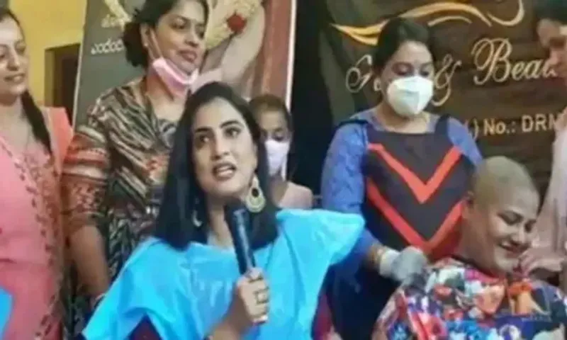 Rishika Raj, a Kannada actress, donated 14 inches of her hair to cancer victims