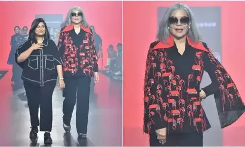 Zeenat Aman walks the ramp at Lakme Fashion Week in glamorous outfit