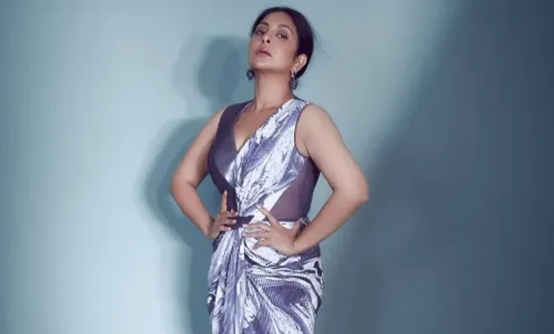 Shefali Shah in a bold strappy peplum draped gown, sets the Internet on fire