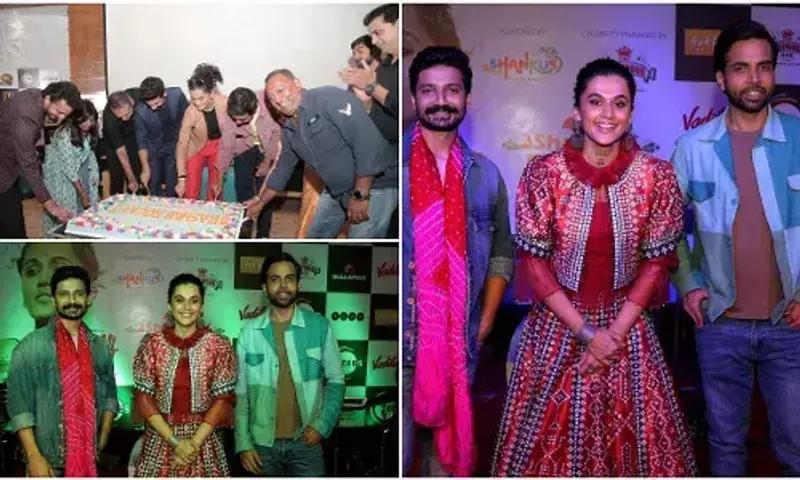 Taapsee Pannu, Priyanshu Painyuli and Abhishek Banerjee promote ZEE5 Original 'Rashmi Rocket' in Ahmedabad