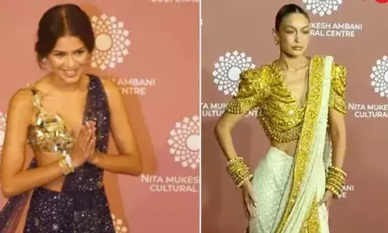 Zendaya, Gigi Hadid stun in saris by Indian designers on day 2 of NMACC launch