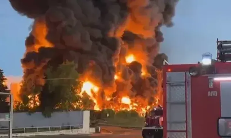 Drone attack causes fire at Crimea oil reservoir