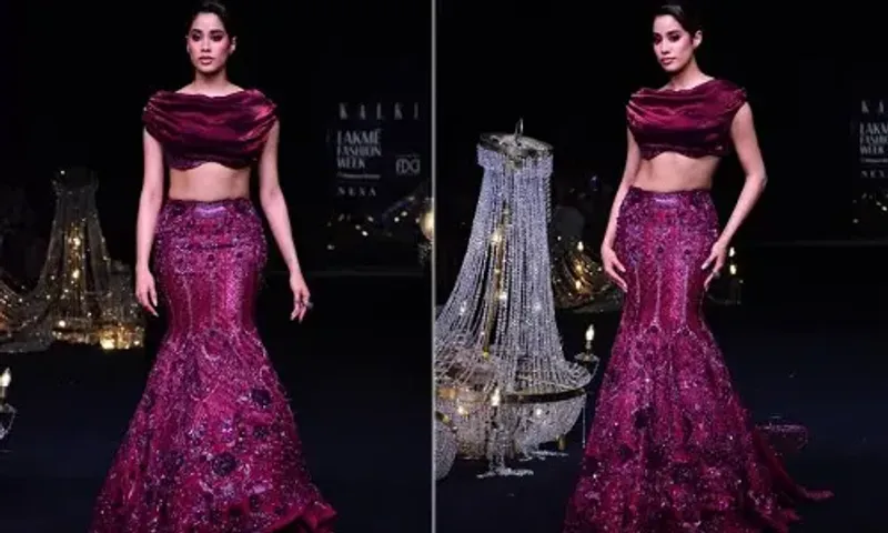 Janhvi Kapoor's Jewel-Toned makeup looked snatched on the Lakme Fashion Week x FDCI Runway