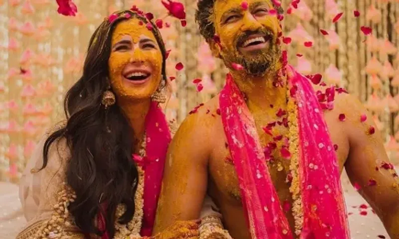 Katrina Kaif and Vicky Kaushal share pictures from Haldi ceremony and we are speechless!