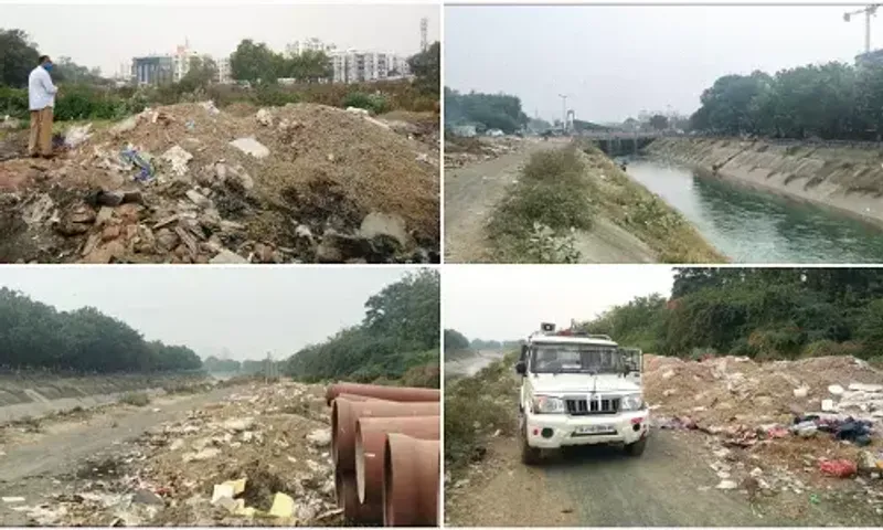 Medical waste dumped near TP 13 Chhani Canal in Vadodara
